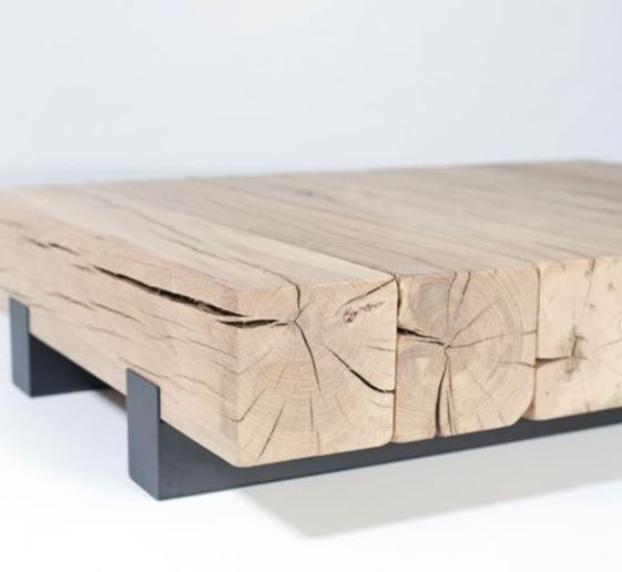 Bijwerken Afbreken Ramen wassen Industriële salontafel met stalen onderstel - Sieben Design